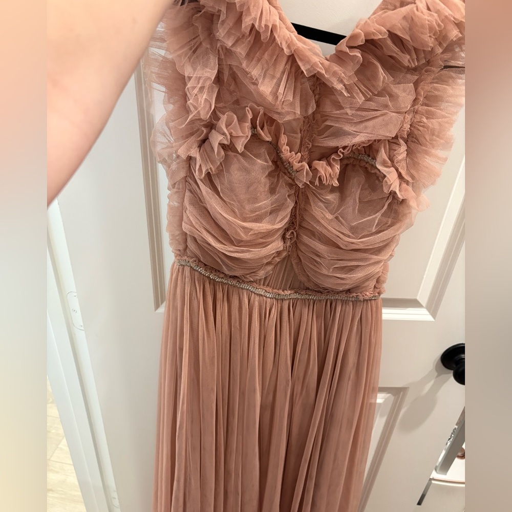 Rachel Gilbert Blush Tulle Dress w/ crystals